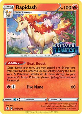 Rapidash - SWSH270 (Prerelease) card from SWSH: Sword & Shield Promo Cards
