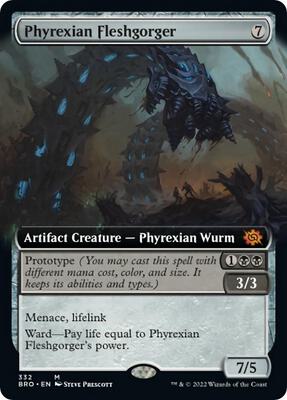 Phyrexian Fleshgorger (Extended Art) card from The Brothers' War