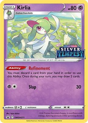 Kirlia - SWSH271 (Prerelease) [STAFF] card from SWSH: Sword & Shield Promo Cards