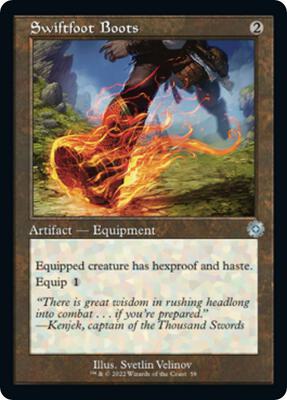 Swiftfoot Boots card from The Brothers' War: Retro Frame Artifacts