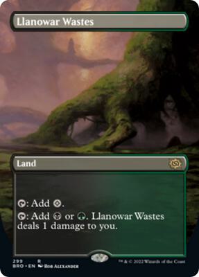 Llanowar Wastes (Borderless) card from The Brothers' War
