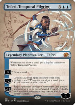 Teferi, Temporal Pilgrim (Borderless) card from The Brothers' War