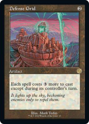 Defense Grid card from The Brothers' War: Retro Frame Artifacts