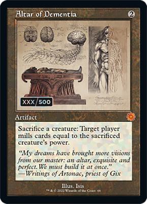 Altar of Dementia (Schematic) (Serial Numbered) card from The Brothers' War: Retro Frame Artifacts
