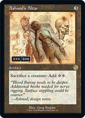 Ashnod's Altar (Schematic) (Serial Numbered) card from The Brothers' War: Retro Frame Artifacts