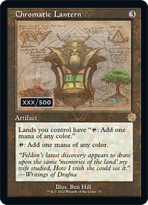 Chromatic Lantern (Schematic) (Serial Numbered) card from The Brothers' War: Retro Frame Artifacts