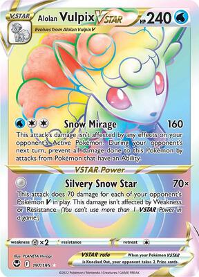 Alolan Vulpix VSTAR (Secret) card from SWSH12: Silver Tempest