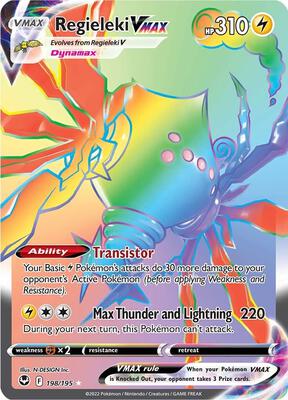 Regieleki VMAX (Secret) card from SWSH12: Silver Tempest