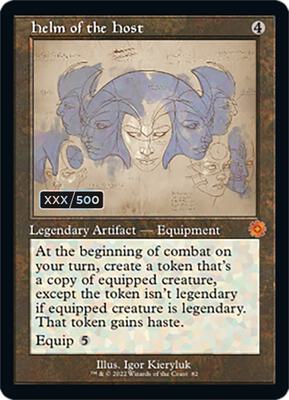 Helm of the Host (Schematic) (Serial Numbered) card from The Brothers' War: Retro Frame Artifacts