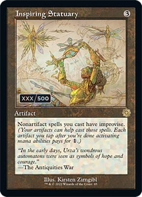 Inspiring Statuary (Schematic) (Serial Numbered) card from The Brothers' War: Retro Frame Artifacts