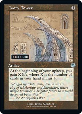 Ivory Tower (Schematic) (Serial Numbered) card from The Brothers' War: Retro Frame Artifacts