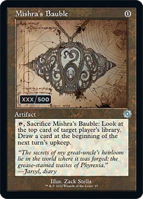 Mishra's Bauble (Schematic) (Serial Numbered) card from The Brothers' War: Retro Frame Artifacts