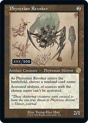 Phyrexian Revoker (Schematic) (Serial Numbered) card from The Brothers' War: Retro Frame Artifacts