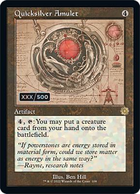 Quicksilver Amulet (Schematic) (Serial Numbered) card from The Brothers' War: Retro Frame Artifacts