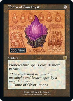 Thorn of Amethyst (Schematic) (Serial Numbered) card from The Brothers' War: Retro Frame Artifacts