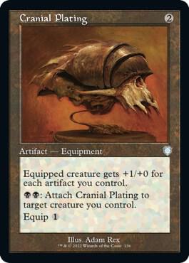 Cranial Plating (Retro Frame) card from Commander: The Brothers' War