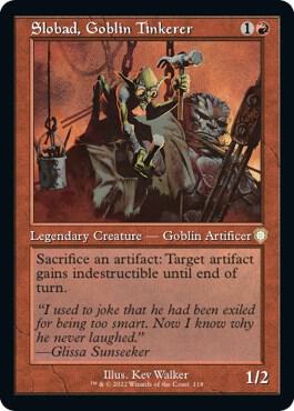 Slobad, Goblin Tinkerer (Retro Frame) card from Commander: The Brothers' War