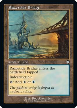 Razortide Bridge (Retro Frame) card from Commander: The Brothers' War