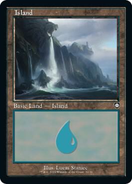 Island (32) (Retro Frame) card from Commander: The Brothers' War
