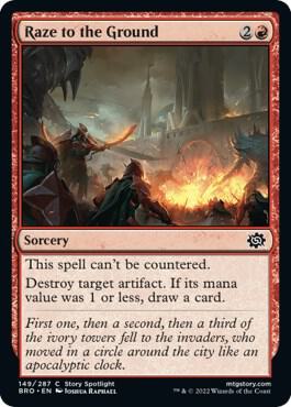 Raze to the Ground card from The Brothers' War
