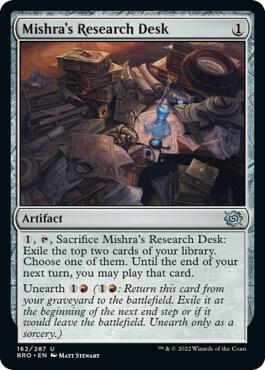 Mishra's Research Desk card from The Brothers' War