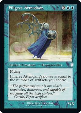 Filigree Attendant (Retro Frame) card from Commander: The Brothers' War
