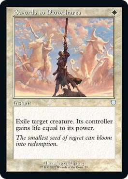Swords to Plowshares (Retro Frame) card from Commander: The Brothers' War