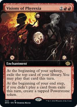 Visions of Phyrexia (Extended Art) card from The Brothers' War