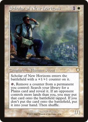 Scholar of New Horizons (Retro Frame) card from Commander: The Brothers' War