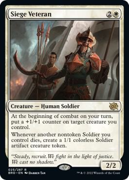 Siege Veteran card from The Brothers' War