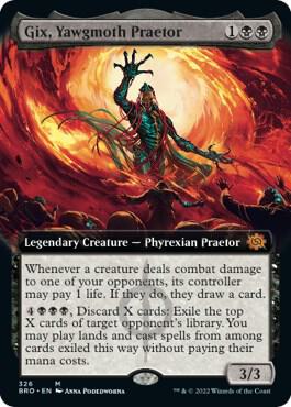 Gix, Yawgmoth Praetor (Extended Art) card from The Brothers' War