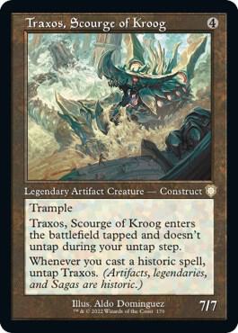 Traxos, Scourge of Kroog (Retro Frame) card from Commander: The Brothers' War