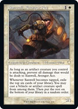 Sanwell, Avenger Ace (Retro Frame) card from Commander: The Brothers' War