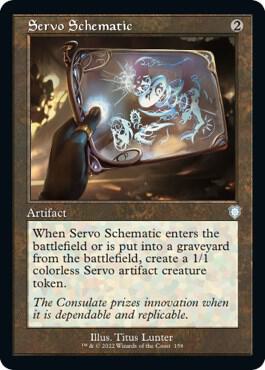 Servo Schematic (Retro Frame) card from Commander: The Brothers' War