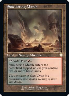 Smoldering Marsh (Retro Frame) card from Commander: The Brothers' War