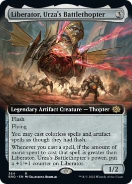 Liberator, Urza's Battlethopter (Extended Art) card from The Brothers' War