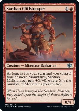 Sardian Cliffstomper card from The Brothers' War