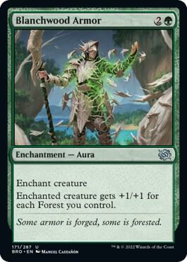 Blanchwood Armor card from The Brothers' War