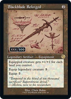 Blackblade Reforged (Schematic) (Serial Numbered) card from The Brothers' War: Retro Frame Artifacts