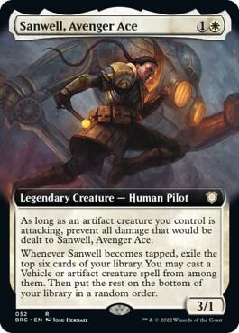 Sanwell, Avenger Ace (Extended Art) card from Commander: The Brothers' War