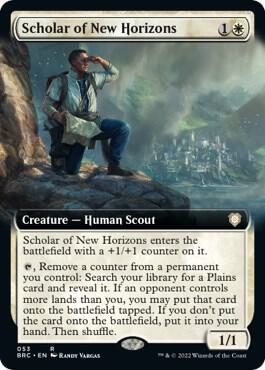 Scholar of New Horizons (Extended Art) card from Commander: The Brothers' War
