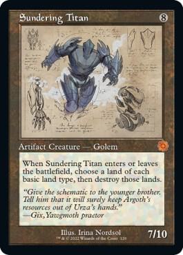 Sundering Titan (Schematic) card from The Brothers' War: Retro Frame Artifacts