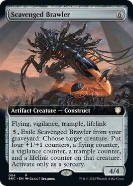 Scavenged Brawler (Extended Art) card from Commander: The Brothers' War