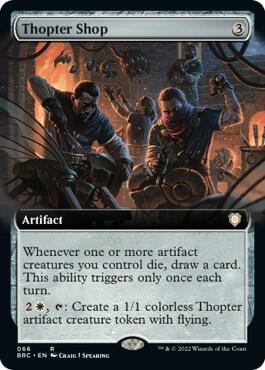 Thopter Shop (Extended Art) card from Commander: The Brothers' War