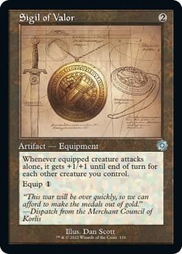 Sigil of Valor (Schematic) card from The Brothers' War: Retro Frame Artifacts
