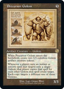Precursor Golem (Schematic) card from The Brothers' War: Retro Frame Artifacts