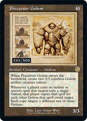Precursor Golem (Schematic) (Serial Numbered) card from The Brothers' War: Retro Frame Artifacts