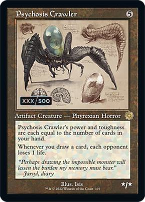 Psychosis Crawler (Schematic) (Serial Numbered) card from The Brothers' War: Retro Frame Artifacts