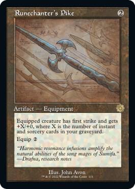 Runechanter's Pike (Schematic) card from The Brothers' War: Retro Frame Artifacts