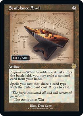 Semblance Anvil (Schematic) (Serial Numbered) card from The Brothers' War: Retro Frame Artifacts